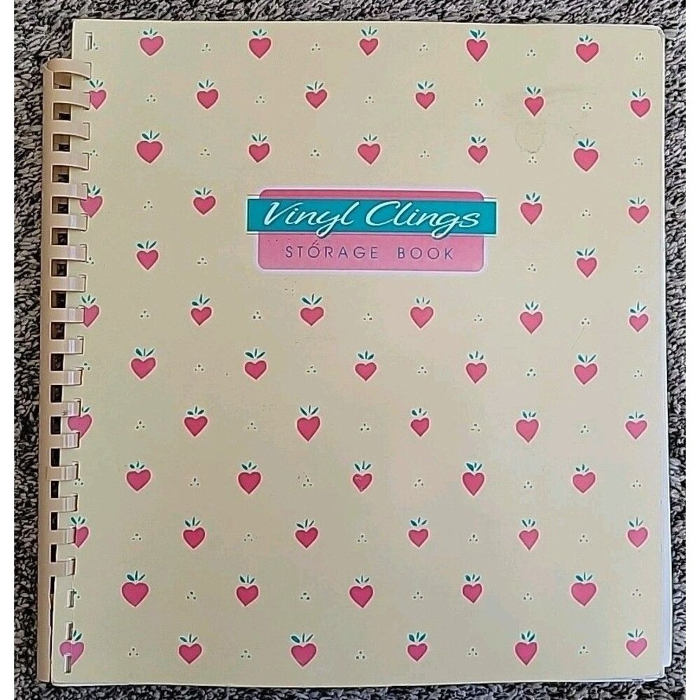 VINTAGE CURRENT HOLIDAY WINDOW CLINGS STORAGE BOOK W/ HOLIDAY CLINGS 90s